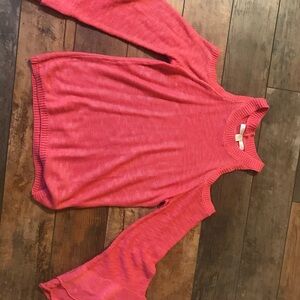 Feminine sweater, cold shoulder, bell sleeve. New without tags
